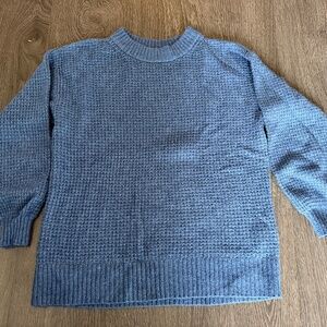 American Eagle Soft Blue Textured Waffle Knit Crewneck XS